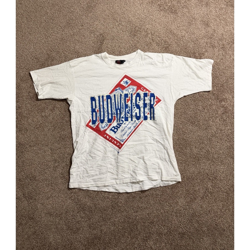 Vintage 90s Budweiser Rare Promotional Staff Members Only Baseball T Shirt